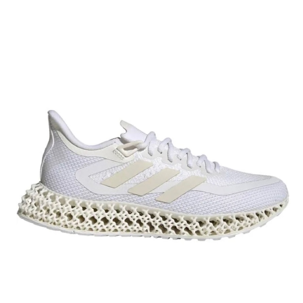 adidas White Cream 3D-Printed Sole Running Sneakers